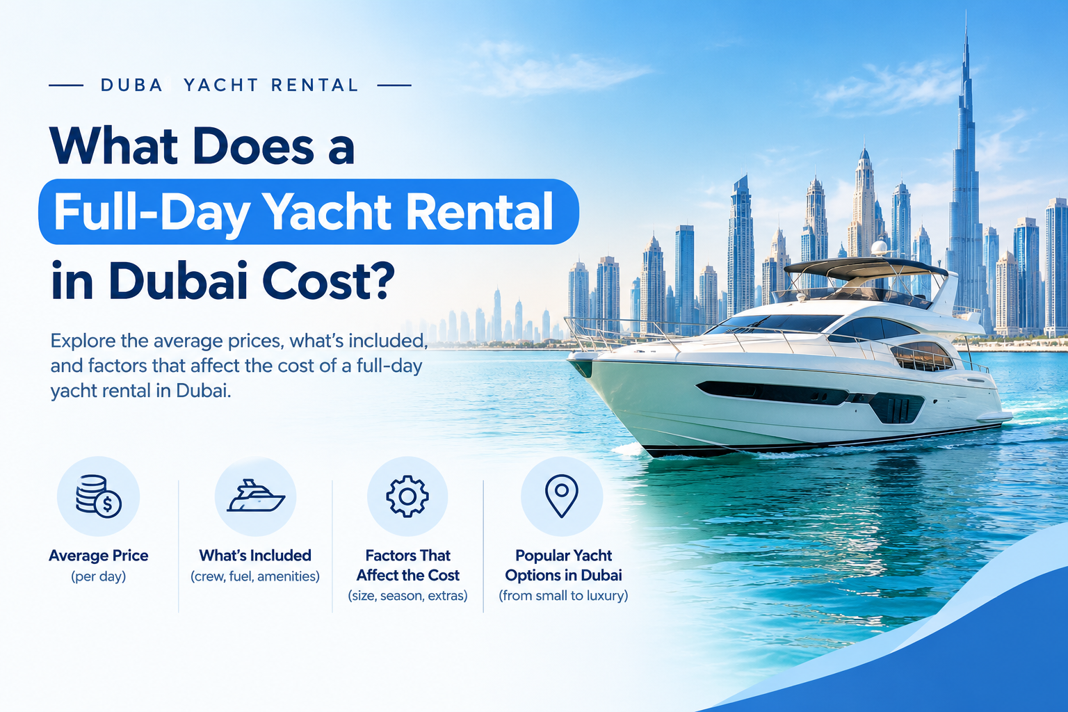 Full-Day Yacht Rental in Dubai Cost